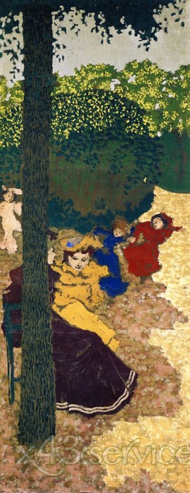 Edouard Vuillard - Die oeffentlichen Gaerten Junge Maedchen spielend - The Public Gardens Young Girls Playing - zum Schließen ins Bild klicken